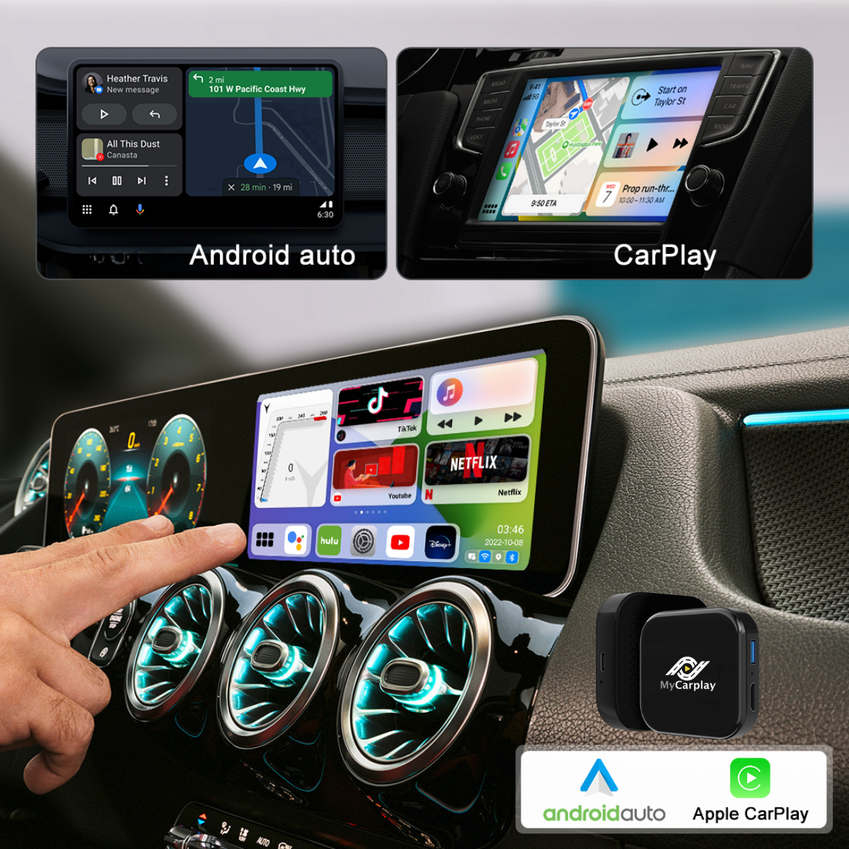 Apple Carplay & Android Auto Citroen Jumpy 3 Boitier Adaptateur Sans Fil  Wifi USB Module Ecran Autoradio Voiture D'origine