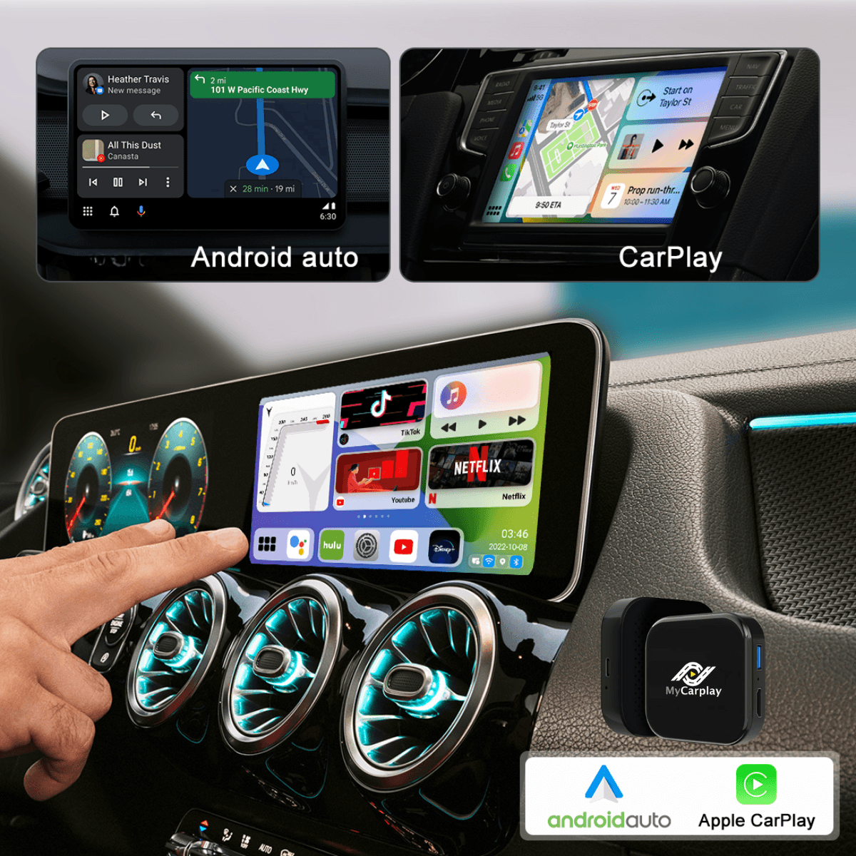 La Box Mycarplay : CarPlay/Android Auto & Streaming Sans Fil